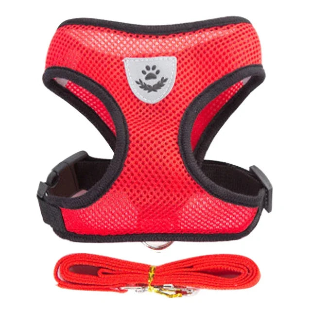 Dog Cat Harness Vest Adjustable Mesh Leash Small Medium Pets