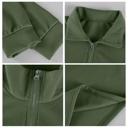 New Sweatshirts For Men Spring Waffle Long-sleeved T-shirt Men&