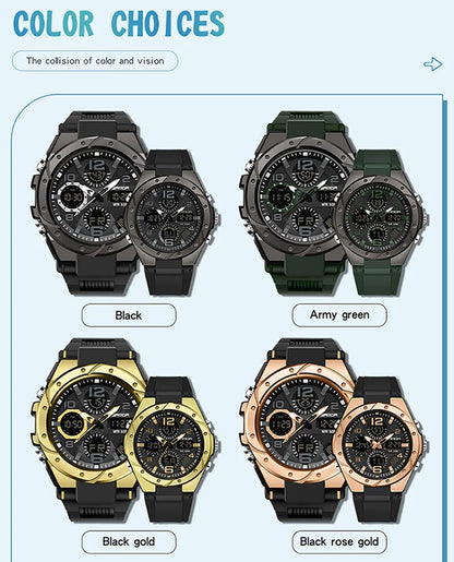 SANDA Waterproof Sports Watch Digital Couple Outdoor