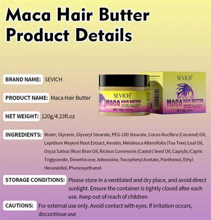 Maca Hair Growth Oil Set For Peru Maca Powder Hair Growth Butter Maca Root Hair Oil Castor Oil Anti-Hair Loss Sevich Hair Care