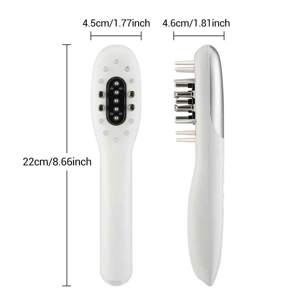 3 in 1 EMS Hair Growth Massage Comb with Hair Oil Dispenser Red Blue Light AntiHair Loss High Frequency Vibration Scalp Massager