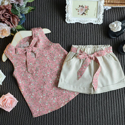 Baby Girls Summer Outfit Vest &amp; Shorts Set Toddler 2Pcs