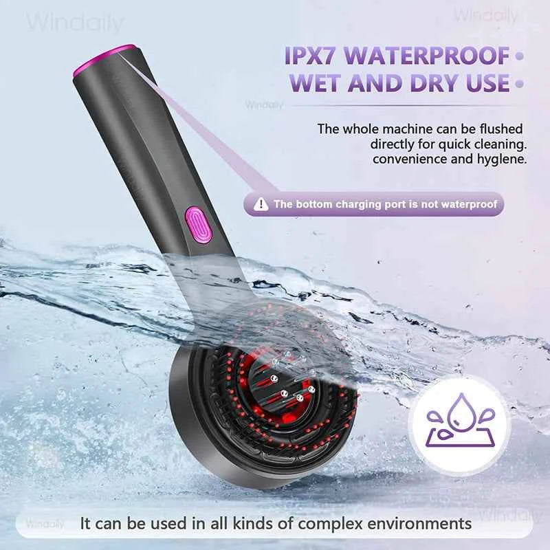 3 in 1 Red Light Therapy Head Massage Comb Hair Oil Applicator  Waterproof Hair Growth Vibration Electric Scalp Massager Brush