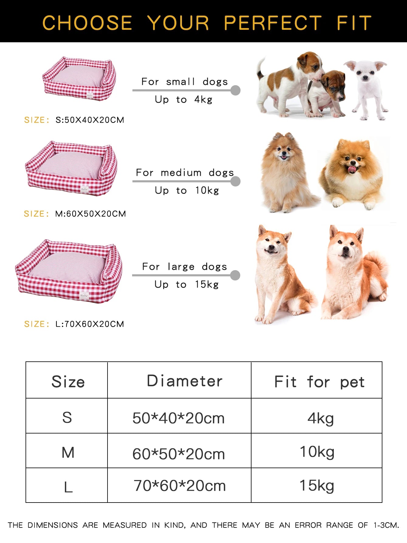 Small Dog Bed Plaid Soft Pet Sofa Cushion Mat