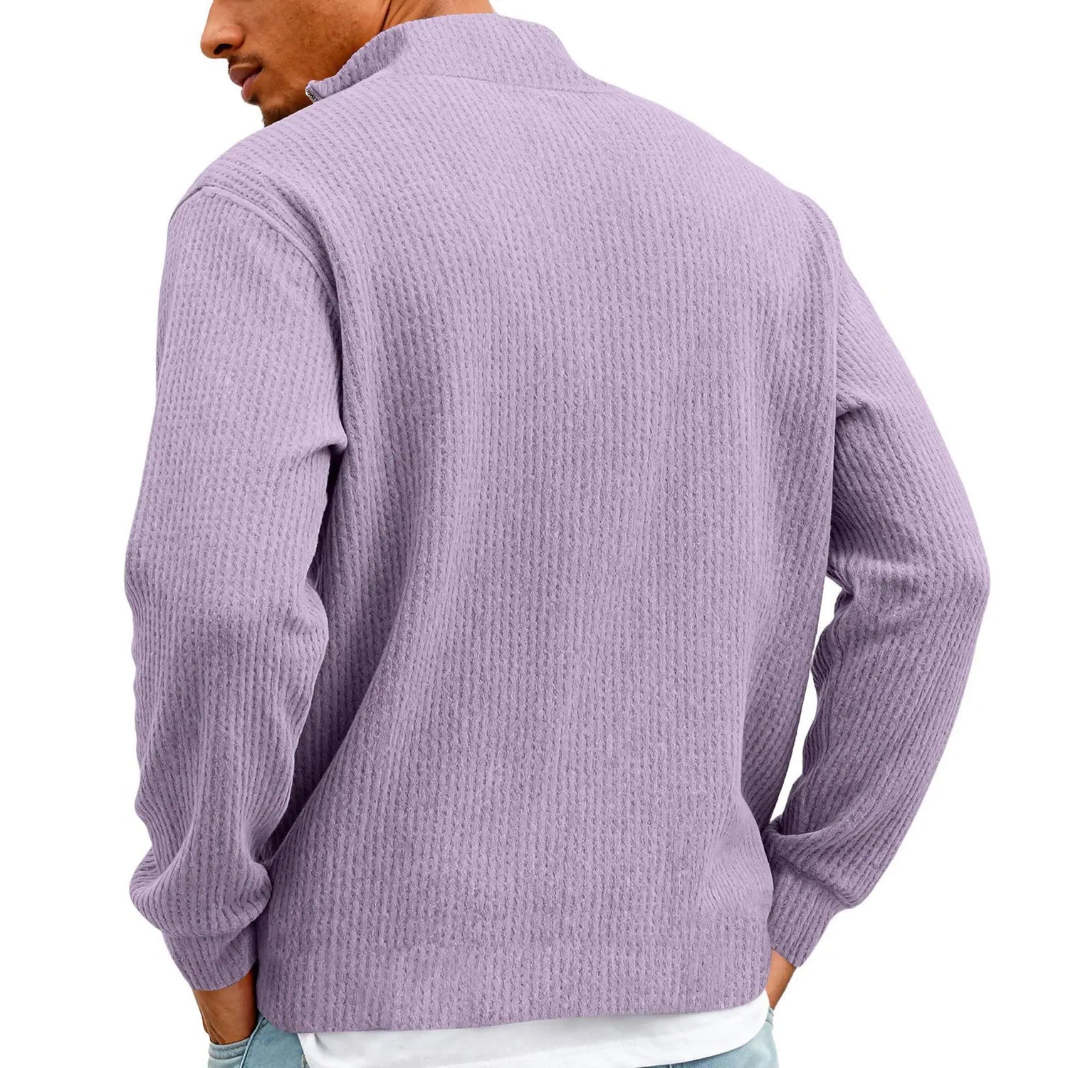 New Sweatshirts For Men Spring Waffle Long-sleeved T-shirt Men&