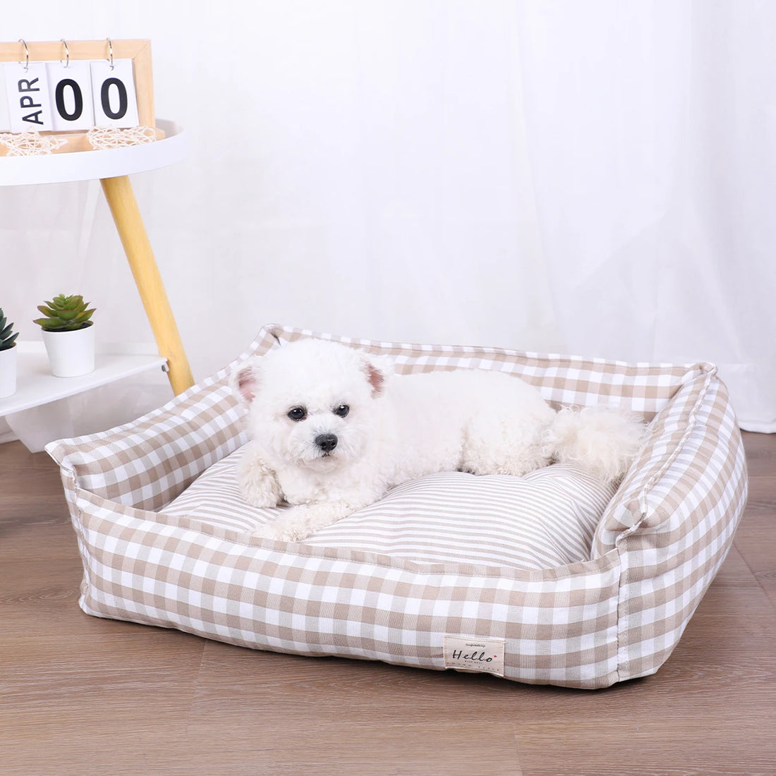 Small dog bed plaid soft pet sofa cushion mat for puppies and cats breathable indoor sleeping bed