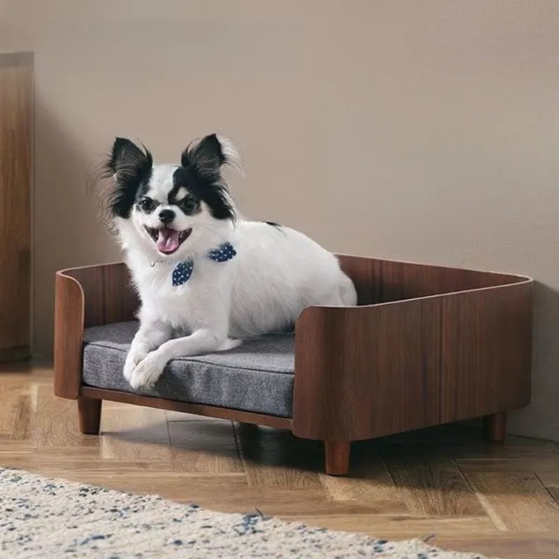 Wooden dog cat bed indoor modern pet furniture kennel for cats and dogs with durable wood frame and comfortable design
