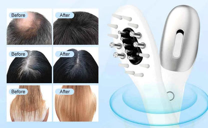 3 in 1 EMS Hair Growth Massage Comb with Hair Oil Dispenser Red Blue Light AntiHair Loss High Frequency Vibration Scalp Massager