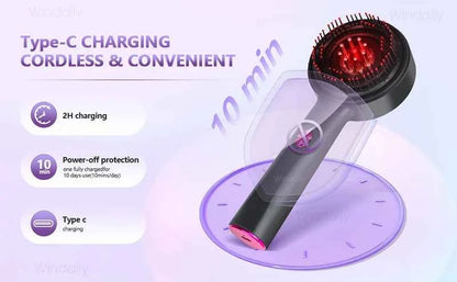 3 in 1 Red Light Therapy Head Massage Comb Hair Oil Applicator  Waterproof Hair Growth Vibration Electric Scalp Massager Brush