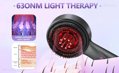 3 in 1 Red Light Therapy Head Massage Comb Hair Oil Applicator  Waterproof Hair Growth Vibration Electric Scalp Massager Brush