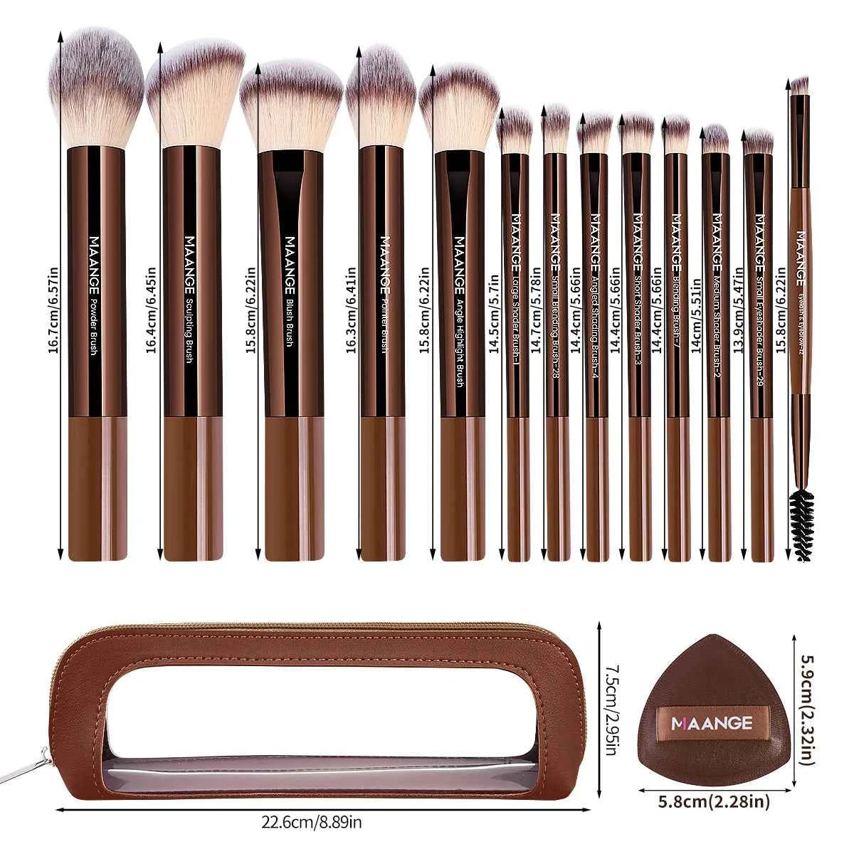 13pcs Makeup Brush Set Foundation Concealer Powder Eyeshadow Blush Brush Kabuki Blending Cosmetic Makeup Beauty Tool for Face
