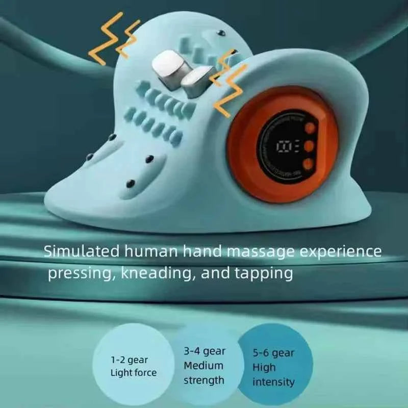 EMS electrotherapy heated cervical pillow, wireless ergonomic acupoint massage neck pillow, cervical correction massage pillow