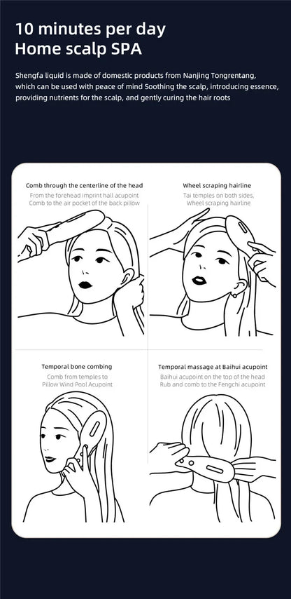 Electric EMS Scalp Massager Comb LED Light Head Massager with Hair Oil Applicator for Scalp Relax Hair Growth Fit All Hairstyle