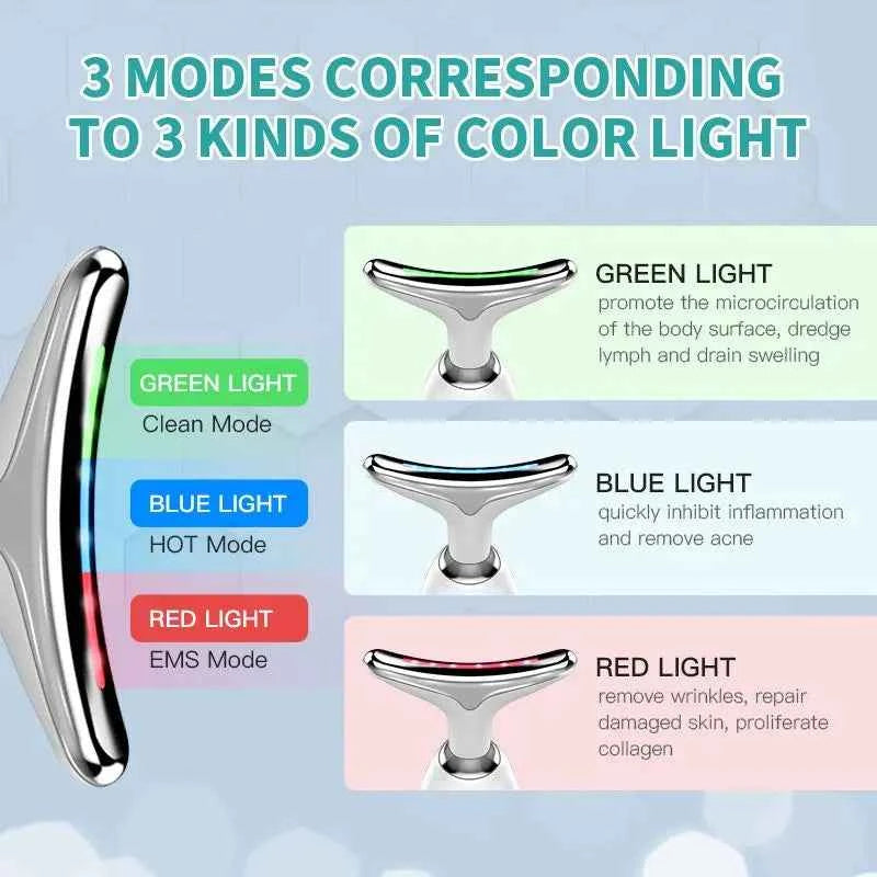 EMS Neck Face Lifter Neck Face Lifting Massager Skin Tighten Device Led Photon Therapy Anti Wrinkle Double Chin Remover
