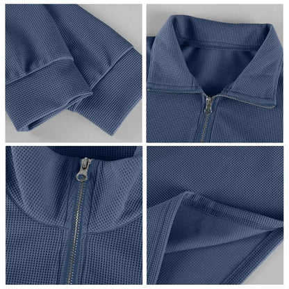 New Sweatshirts For Men Spring Waffle Long-sleeved T-shirt Men&