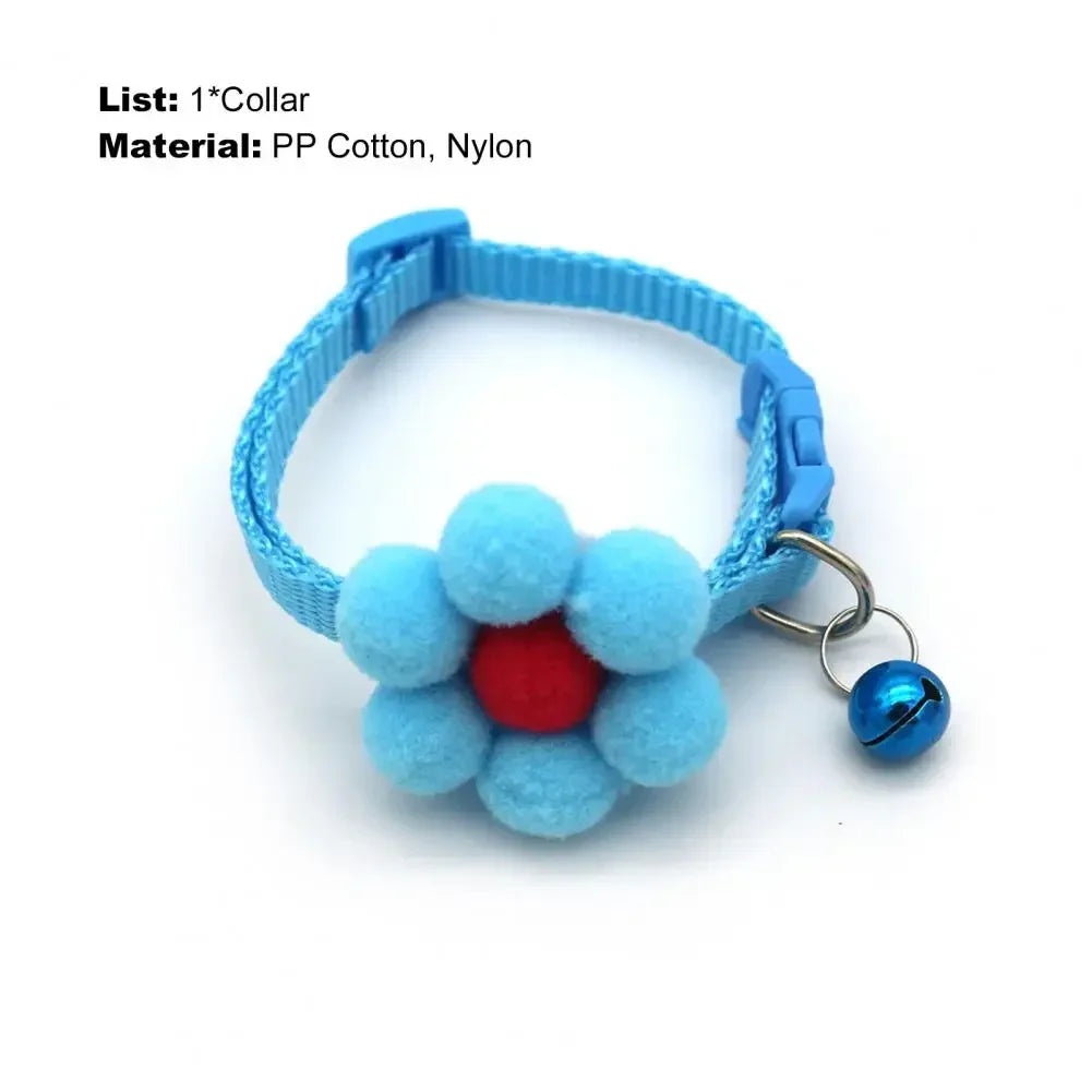 Cute Cat Collar with Bell Bowknot Adjustable Kitten Collar