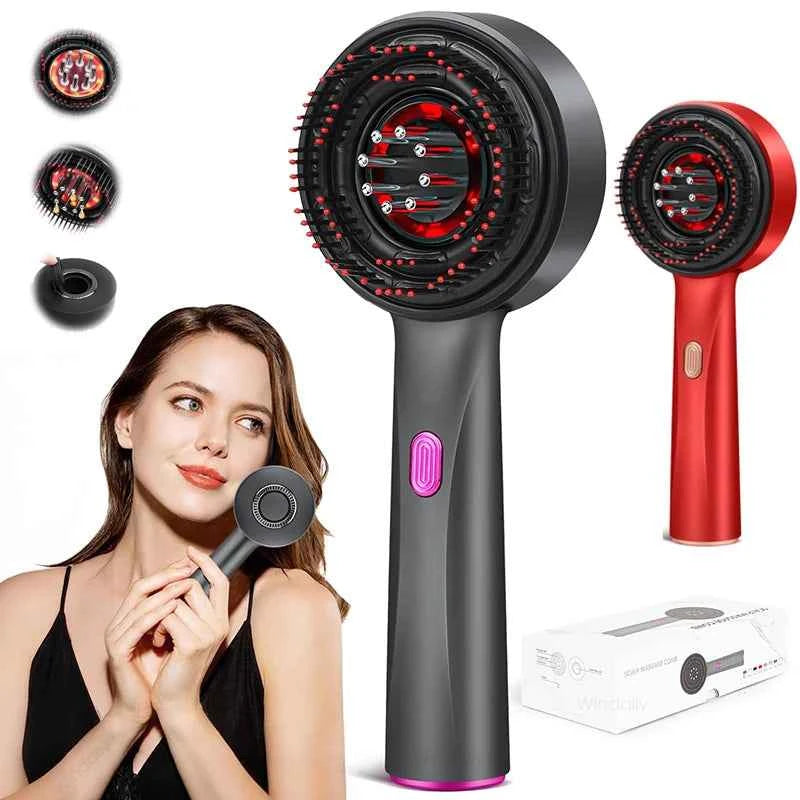 3 in 1 Red Light Therapy Head Massage Comb Hair Oil Applicator  Waterproof Hair Growth Vibration Electric Scalp Massager Brush