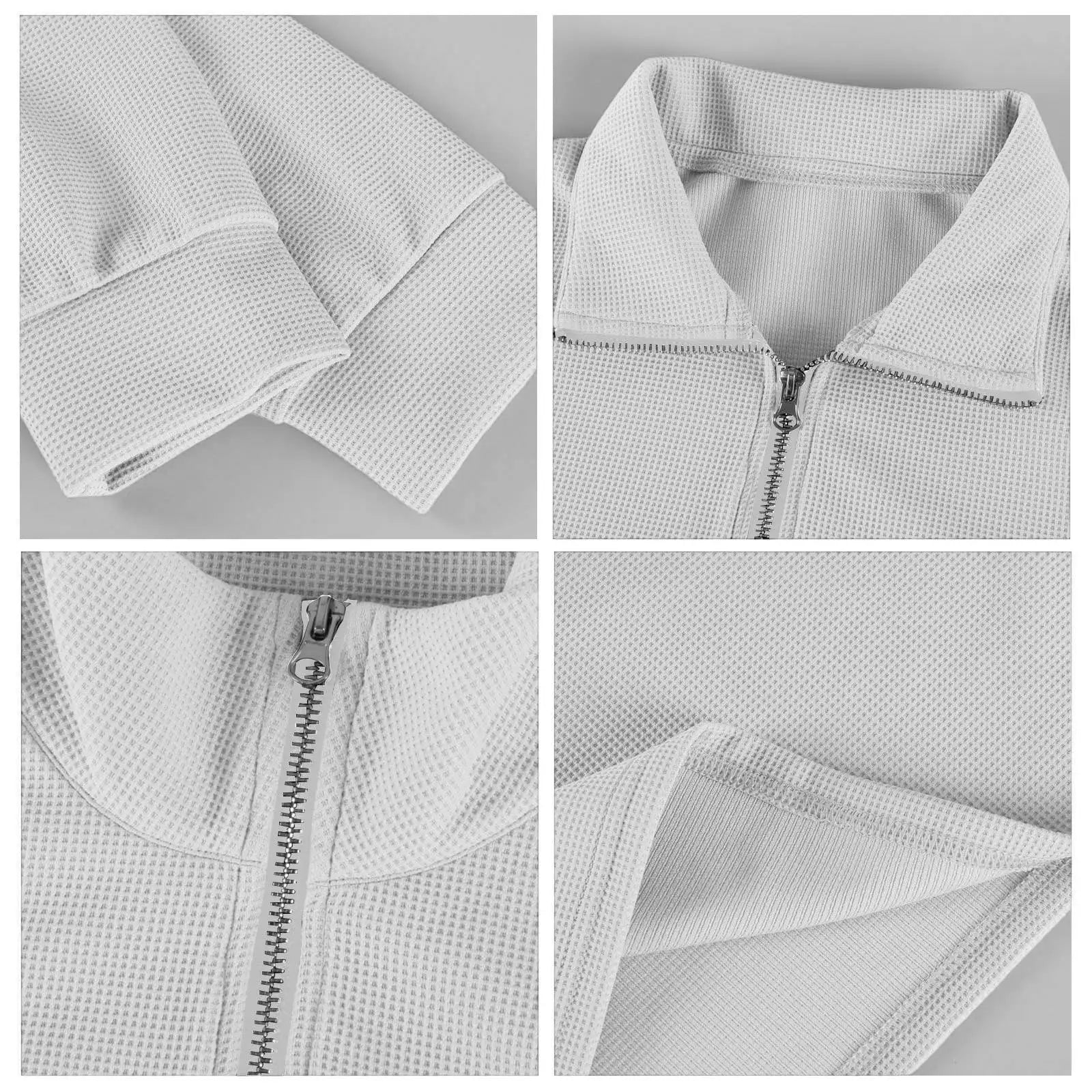 New Sweatshirts For Men Spring Waffle Long-sleeved T-shirt Men&