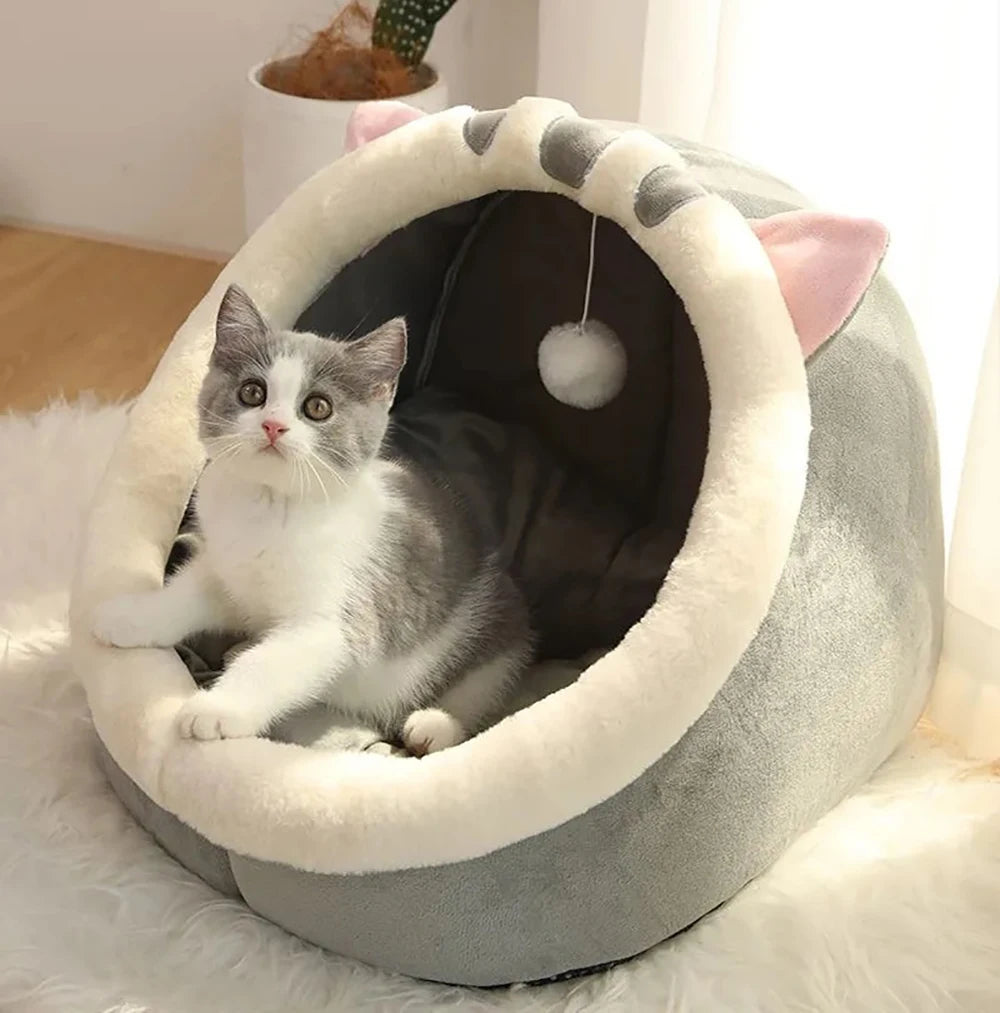 Cat Bed Cave Deep Sleep Foldable Washable Pet Bed