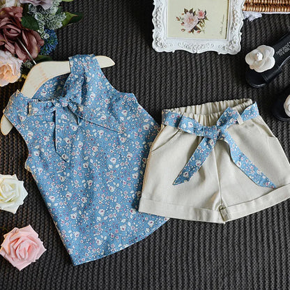 Baby Girls Summer Outfit Vest &amp; Shorts Set Toddler 2Pcs