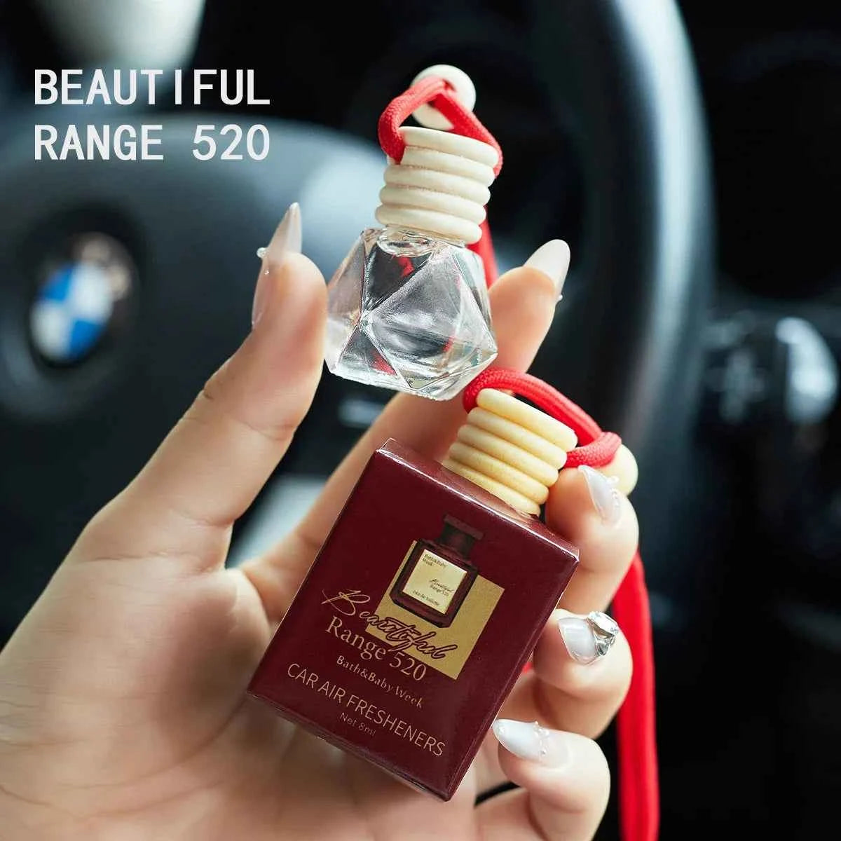 A car fragrance for automotive interior accessories, a long-lasting car air freshener that maintains a charming and fresh scent.