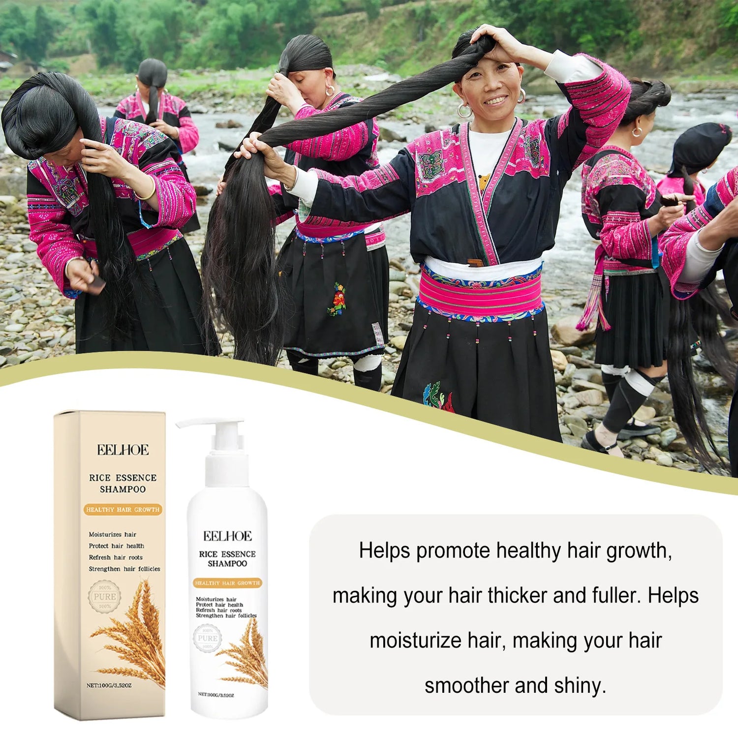 Rice Shampoo and Conditioner for Hair Growth Moisturizing Scalp Deep Cleansing to Strengthen Hair Oil of Rosemary Shampoo 100g