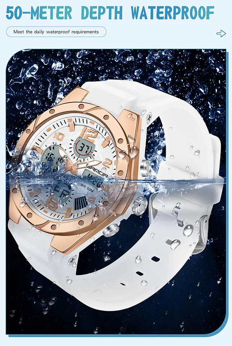 SANDA Waterproof Sports Watch Digital Couple Outdoor