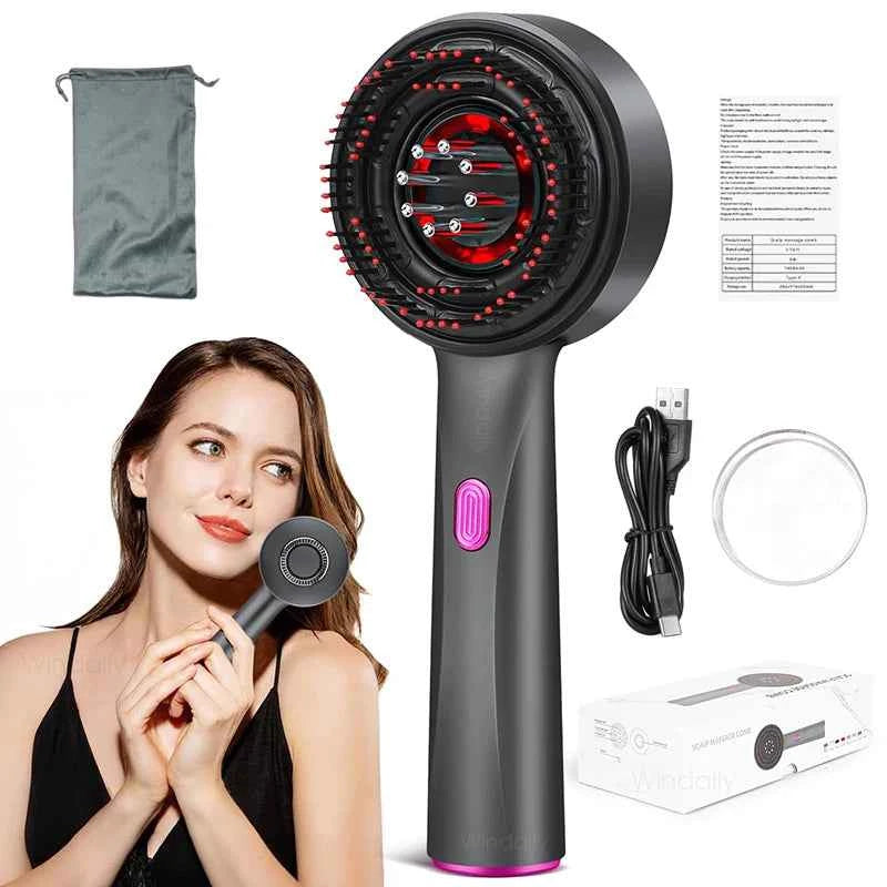 3 in 1 Red Light Therapy Head Massage Comb Hair Oil Applicator  Waterproof Hair Growth Vibration Electric Scalp Massager Brush