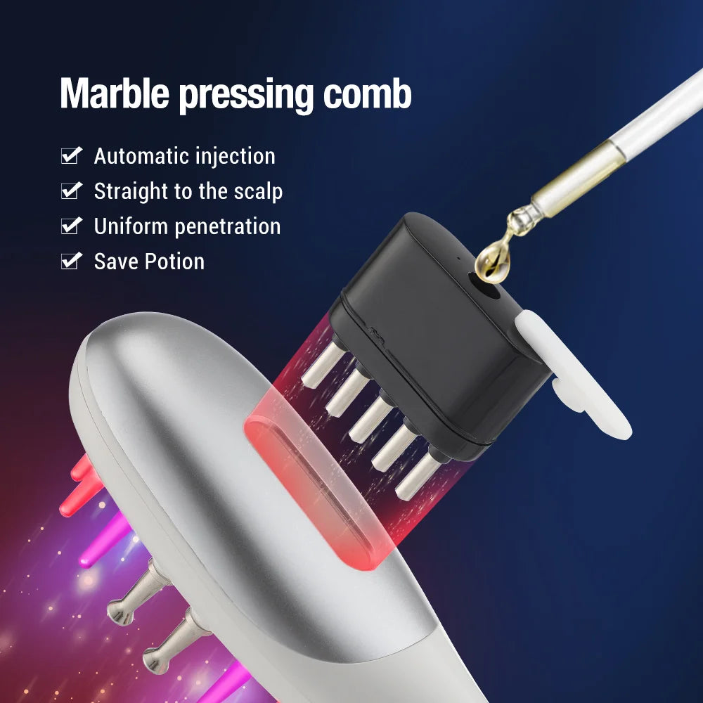 Electric EMS Scalp Massager Comb LED Light Head Massager with Hair Oil Applicator for Scalp Relax Hair Growth Fit All Hairstyle