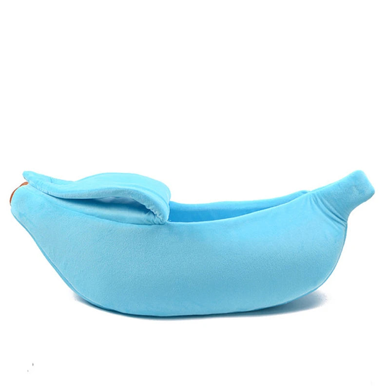 Banana Cat Bed House Cute Plush Warm Winter Pet Bed