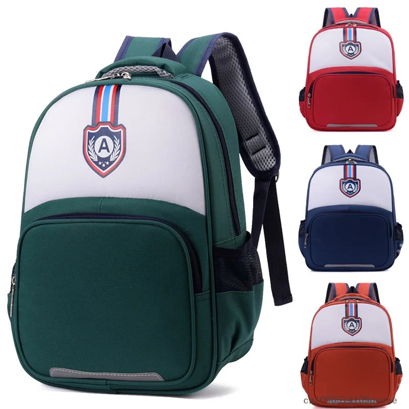 Kids school backpack in waterproof Oxford fabric with zipper closure and ergonomic straps for boys and girls Grade 1–6
