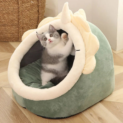 Cat Bed Cave Deep Sleep Foldable Washable Pet Bed