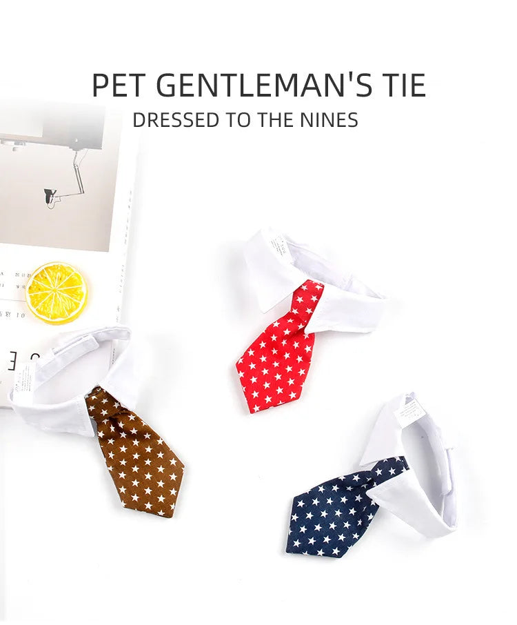 Dog Tuxedo Bow Tie Collar Formal Wedding Pet Accessory