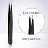 Stainless Steel Black Eyebrow Tweezer with Slant and Flat Point Beauty Tools for Eyelash Tweezer & Ingrown Hair Removal