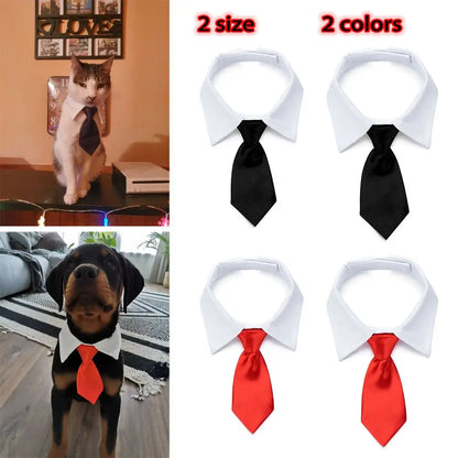Pet Dog Tuxedo Bow Tie Collar Formal Wedding Accessory
