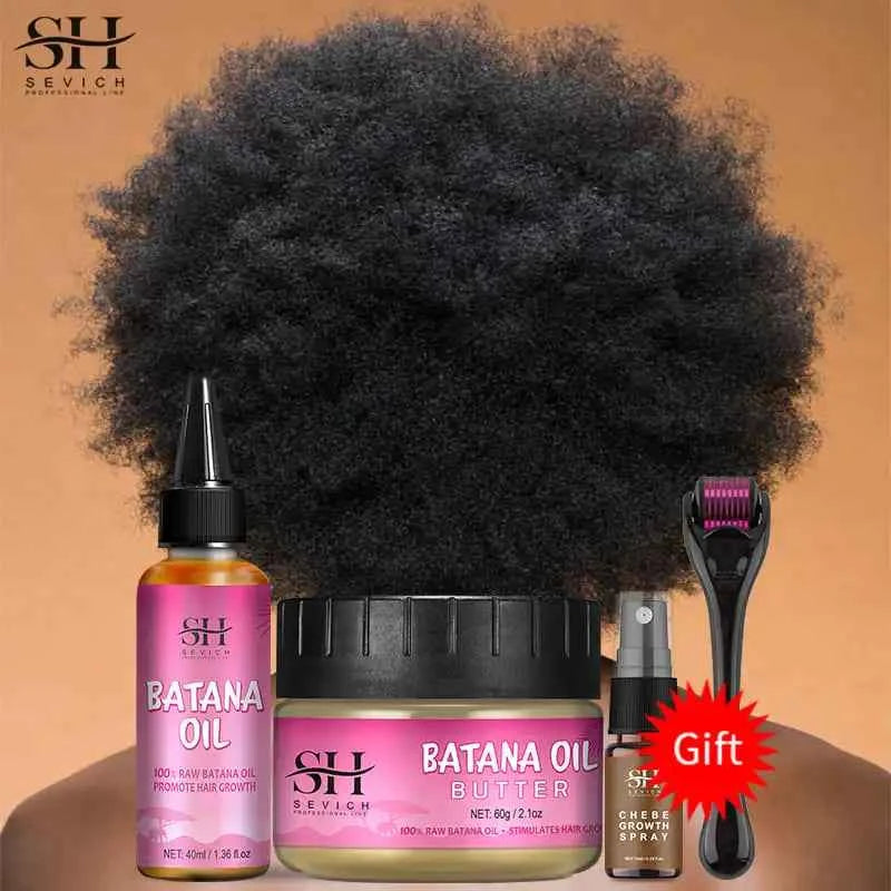 Fast Hair Growth Set Batana oil Traction Alopecia Hair Mask Anti Break Loss Hair Growth Oil Baldness Treatment chebe hair oil