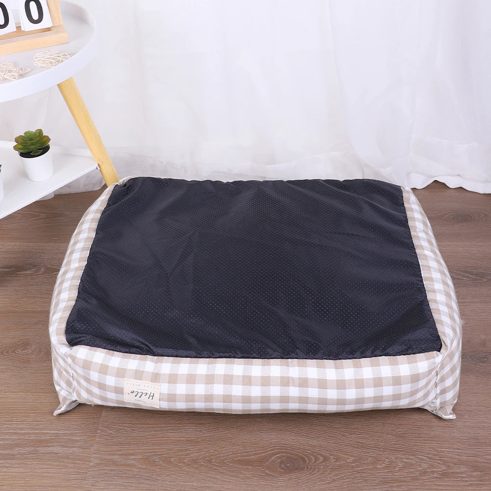 Small dog bed plaid soft pet sofa cushion mat for puppies and cats breathable indoor sleeping bed