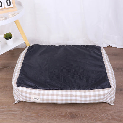Small dog bed plaid soft pet sofa cushion mat for puppies and cats breathable indoor sleeping bed