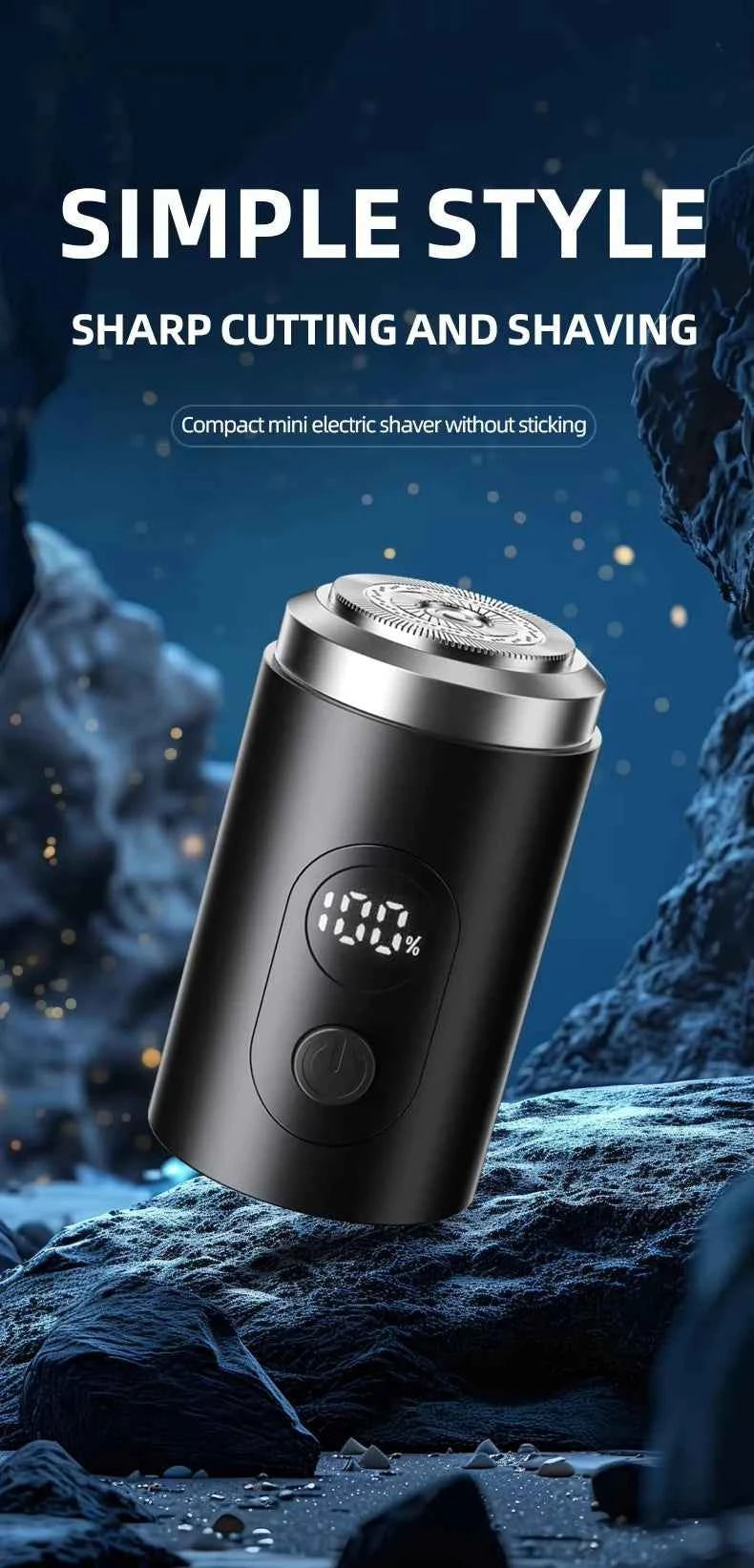 Portable Mini Shaver Razor for Men Operating Face USB Rechargeable Cordless Hair Trimmer Cutter Electric Beard Shaving Household
