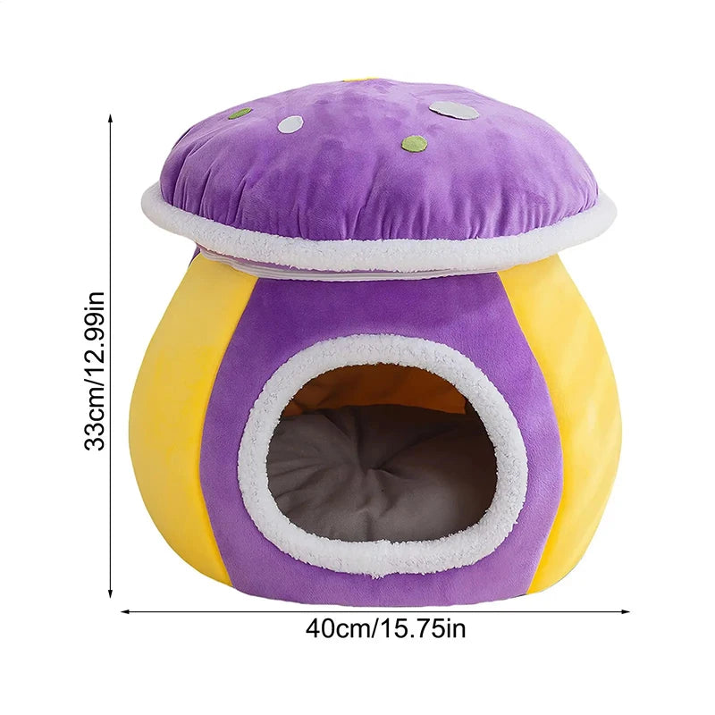 Cat Bed Cave Winter Warm Removable Cushion Pet Nest