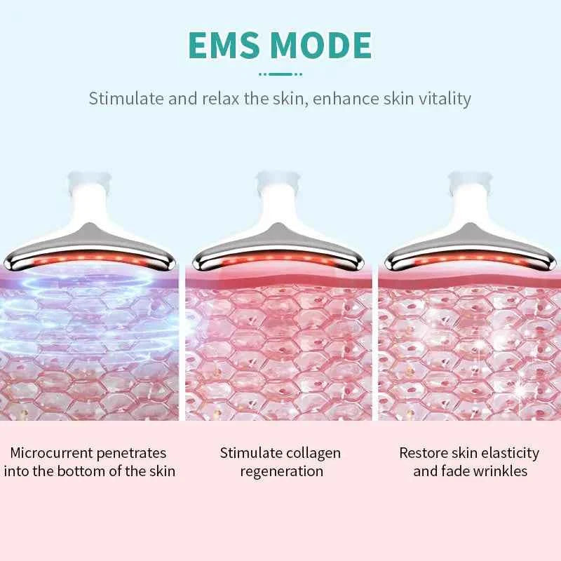 EMS Neck Face Lifter Neck Face Lifting Massager Skin Tighten Device Led Photon Therapy Anti Wrinkle Double Chin Remover