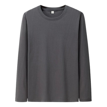 T Shirt For Men Cotton Long Sleeve T-shirts Solid Color Men&