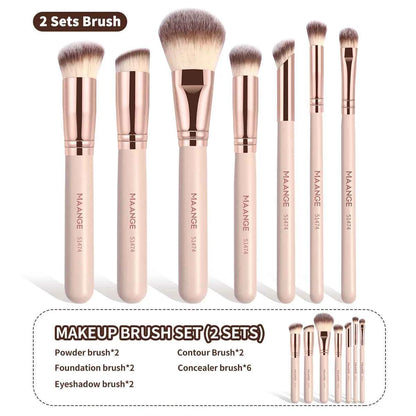 MAANGE 7pcs/set Makeup Brushes for Cosmetic Foundation Powder Concealer Blush Brush Blending Soft Bristles Beauty Tools