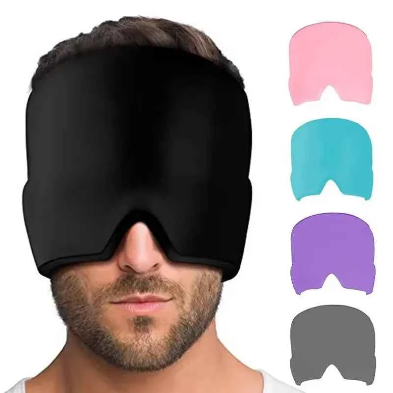 Migraine Relief Hat headache hat Gel Hot Cold Therapy Ice Cap For Relieve Pain Head Wrap Face Mask Head Massage Sleep Eye Mask
