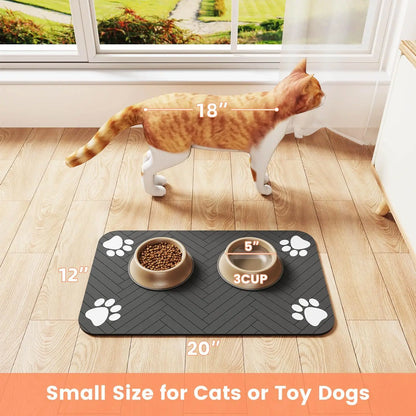 Pet Feeding Mat Waterproof Absorbent Non Slip Dog Cat
