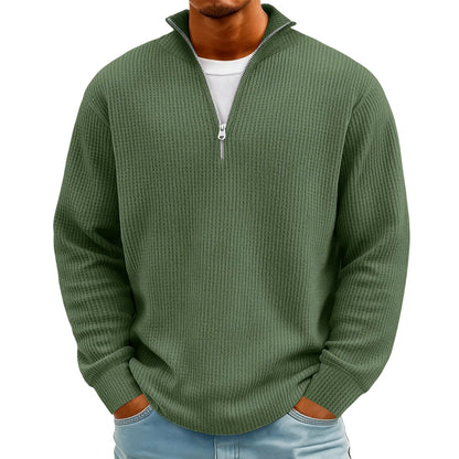 New Sweatshirts For Men Spring Waffle Long-sleeved T-shirt Men&