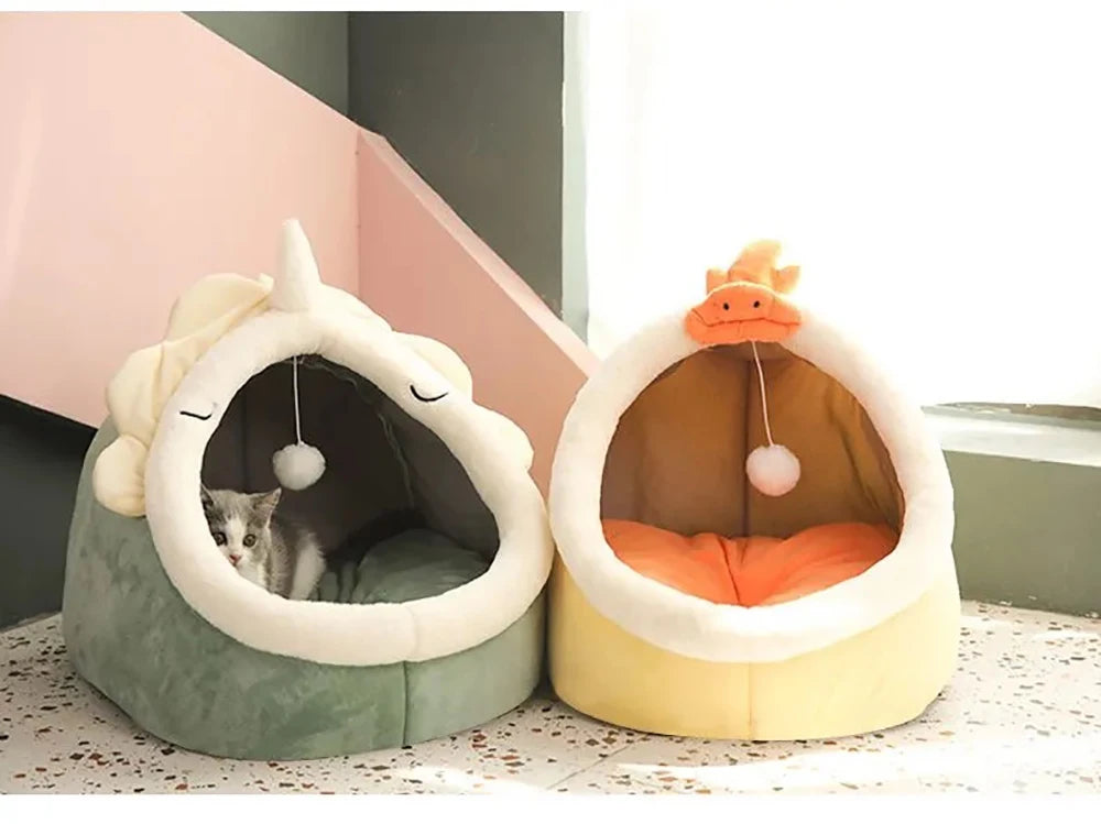 Cat Bed Cave Deep Sleep Foldable Washable Pet Bed