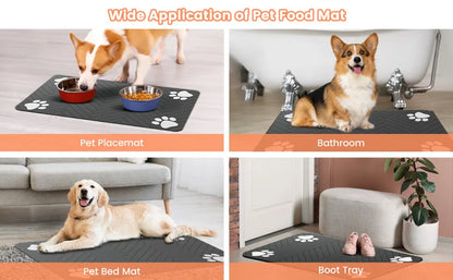 Pet Feeding Mat Waterproof Absorbent Non Slip Dog Cat