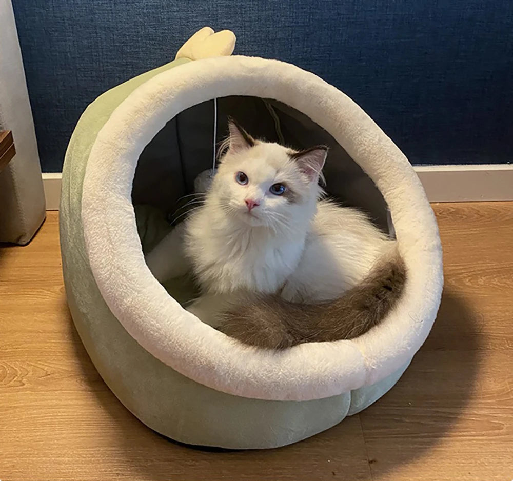 Cat Bed Cave Deep Sleep Foldable Washable Pet Bed