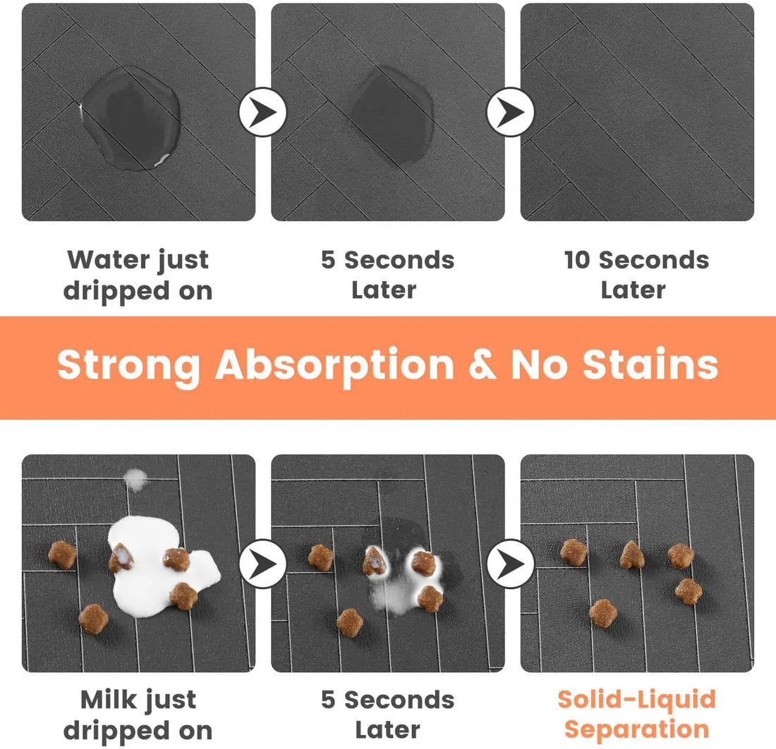 Pet Feeding Mat Waterproof Absorbent Non Slip Dog Cat
